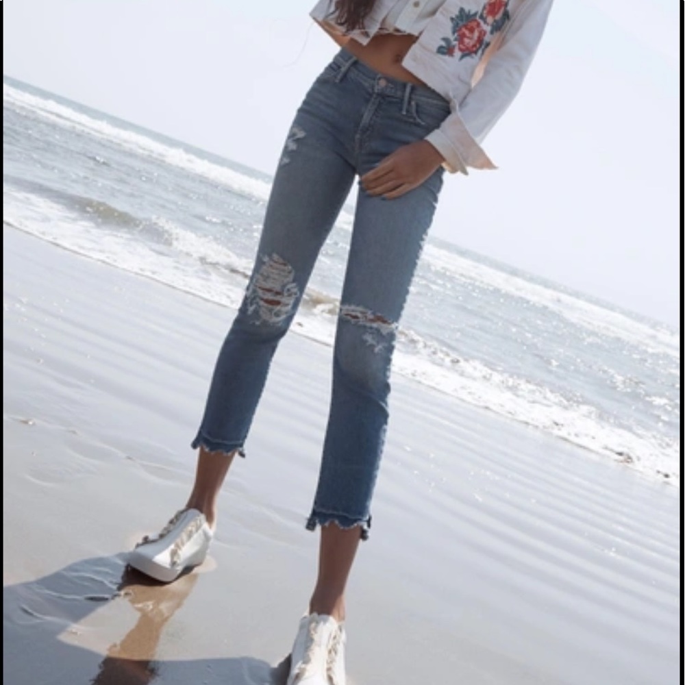 MOTHER RASCAL SNIPPET CHEW STRAIGHT-LEG ANKLE JEANS IN PUSH THE ENVELOPE 28